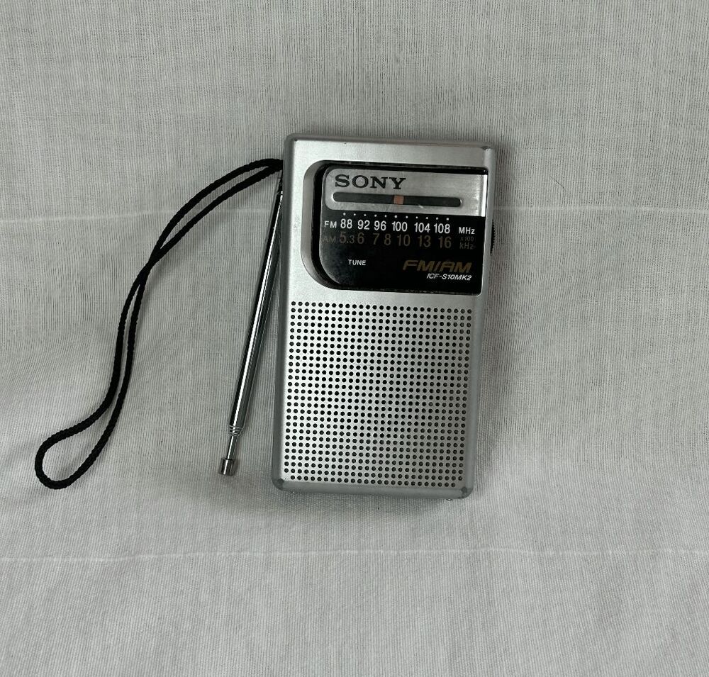 Sony Portable AM/FM Small Silver Radio ICF-S10MK2 Antenna Working